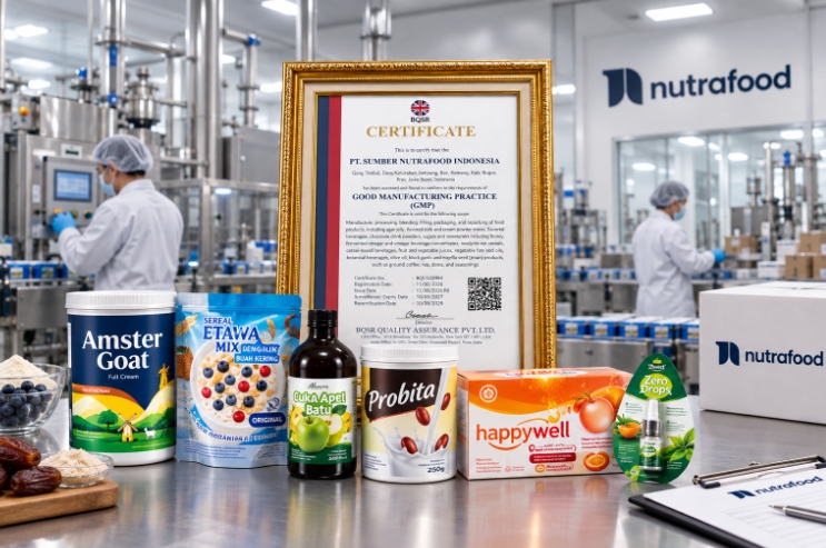 Nutrafood Raih Sertifikasi GMP, Perkuat Standar Produksi untuk Produk Pangan Berkualitas